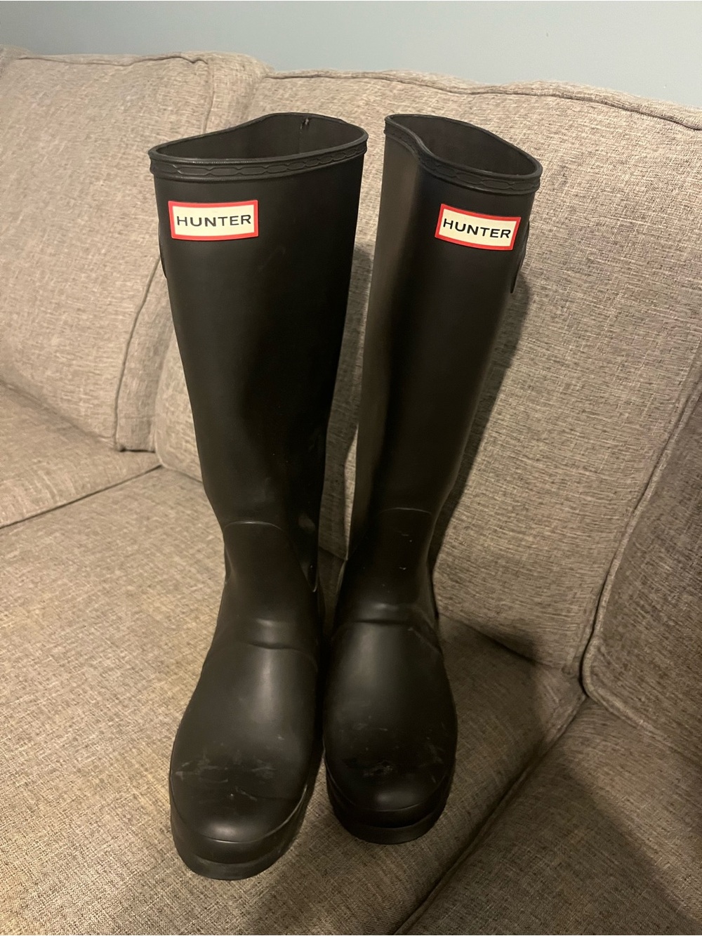 Hunter Black Tall Rain Boots- size 9